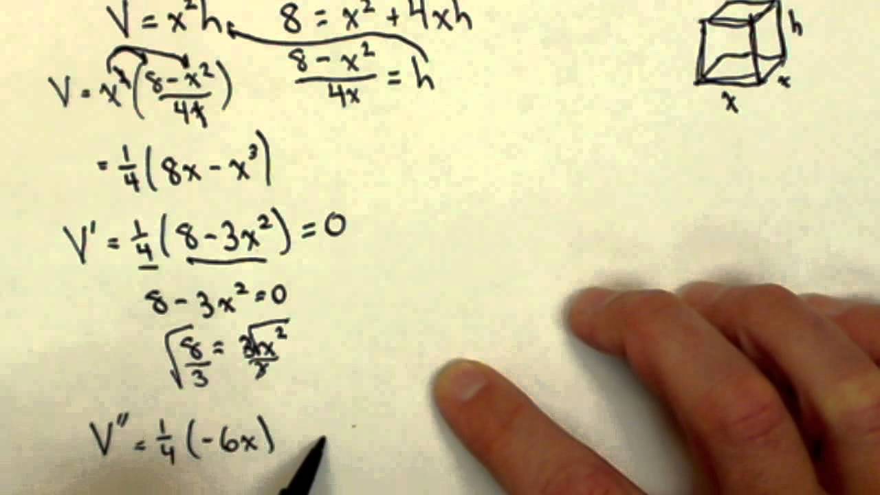 Maximize Volume given Surface Area Constrained Optimization Problem Fa1