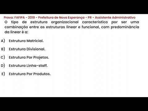 111 - Prova de concurso público: FAFIPA  2019  Prefeitura de Nova Esperança - PR  Administrativo