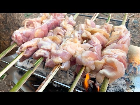 ¡Cuenco de yakitori a la parrilla hecho con carbón de leña hecho a mano!