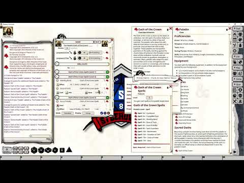 FGU Character Creation | 5e | Paladin Class - Oath of the Crown | Fantasy Grounds Unity
