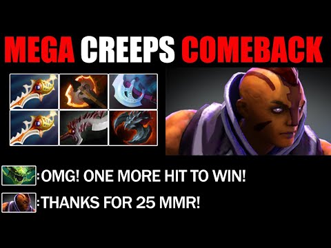 2X Divine Rapier Anti Mage Defend Mega Creeps - Impossible Comeback Immortal Rank 7.26c Dota 2