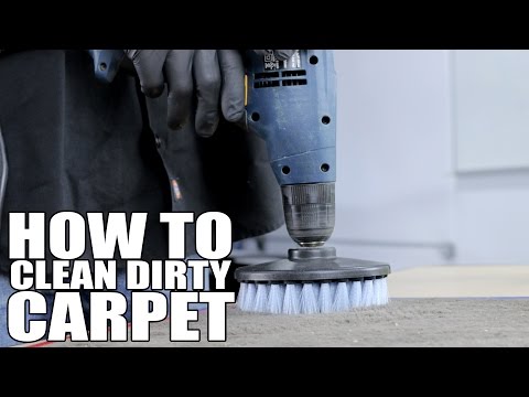 How to clean dirty carpet - gray carpet brush for drill