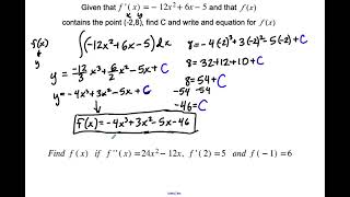Integrals: Finding the original f(x) and finding C
