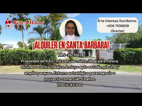 Alquiler Comercial Santa Bárbara, Heredia: Propiedad con Uso de Suelo Mixto y Amplias Instalaciones