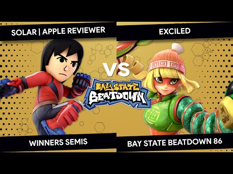 Bay State Beatdown 86 - Solar | Apple Reviewer (Mii Brawler) vs Exciled (Min Min) - Winners Semis