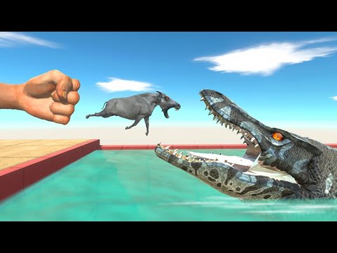 Kicked in Tylosaurus Pool - Animal Revolt Battle Simulator