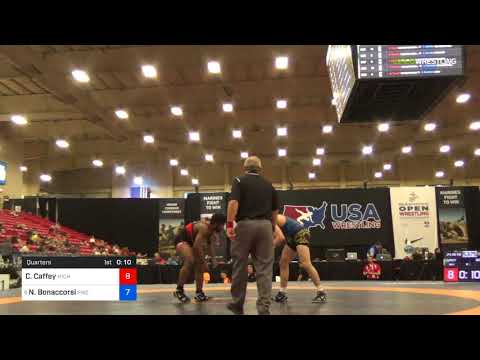 2018 Marine Corps US Open/UWW Junior Freestyle 86 Quarters - Cameron Caffey (Mich) Vs. Nino Bonacc