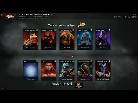 Yellow Submar1ne YES VS Burden United BU Dota 2 Tournament 2015