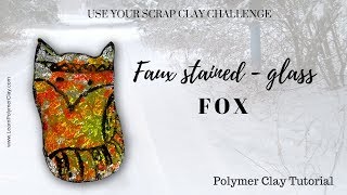Faux stained-glass fox - Use your Scrap Clay Challenge - Day 4
