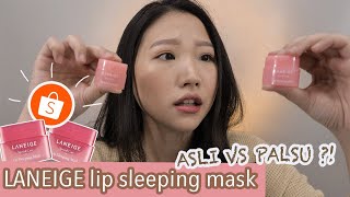 Download lagu LANEIGE Lip Sleeping Mask ASLI VS PALSU ?! / semua beli di SHOPEE / cara bedain Laneige ASLI / PALSU mp3