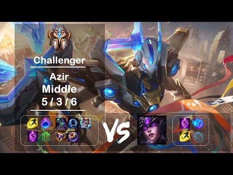Middle Azir vs Syndra KR Challenger Patch 12.21