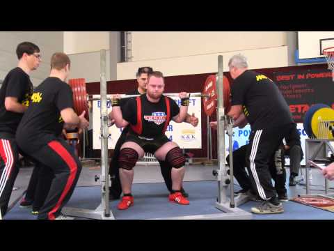 Kevin Jäger (PL Duisburg) Kniebeugen 1.V.: 325 kg - 2014 DM KDK Junioren