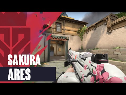 Sakura Ares Skin Showcase [4K] - Valorant Sakura Skins