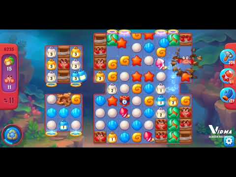 Fishdom. 8235 hard level no boosters and diamonds - 19 moves