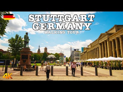 Stuttgart, Germany - Walking Tour 4K - Main city of Baden-Württemberg