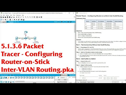 5.1.3.6 Packet Tracer - Configuring Router on a Stick Inter VLAN Routing