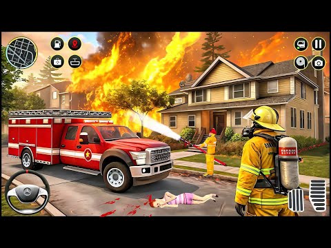 Fire Truck Fighters City Rescue Simulator - US Emergency 911 Ambulance Driving 3D - Android Gameplay