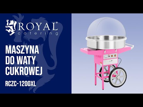 Video - Maszyna do waty cukrowej - 72 cm - wózek - pokrywa