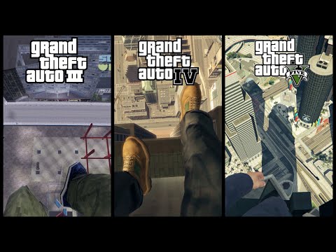 Jumping from Highest Points in First Person View | GTA Games (2001-2020)