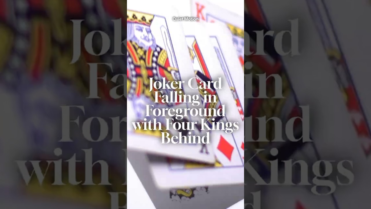 Joker Card Falling in Foreground with Four Kings Behind | Slow Motion Cards ♠️