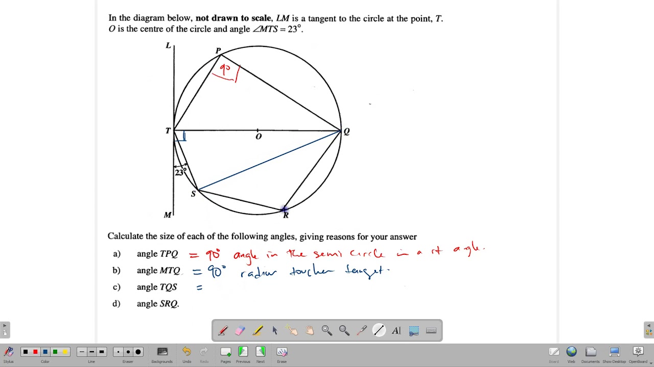 Circle Theorem Practice Questions
