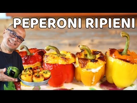 PEPERONI RIPIENI VEGETARIANI ricetta peperoni ripieni al forno