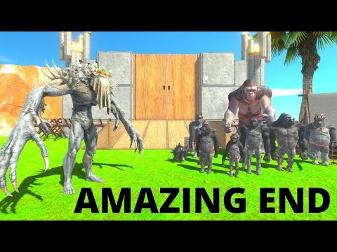 GORO + PRIMATES ATTACK KING SCOURGE - AMAZING END - ANIMAL REVOLT BATTLE SIMULATOR
