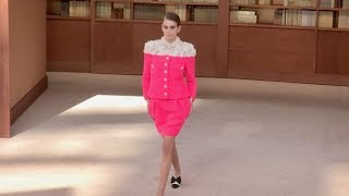 Kaia Gerber, models and designer Virginie Viard on the runway for the Chanel Couture Show