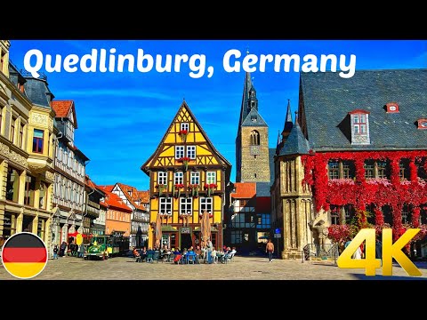 Quedlinburg, Germany walking tour 4K 60fps - Most beautiful medieval town in Germany