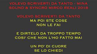Volevo scriverti da tanto Mina 2018