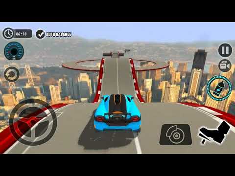 Impossible Car Tracks 3D - Blue Sport Car Driving Stunt Simulator Camaping Mode - Android Gameplay