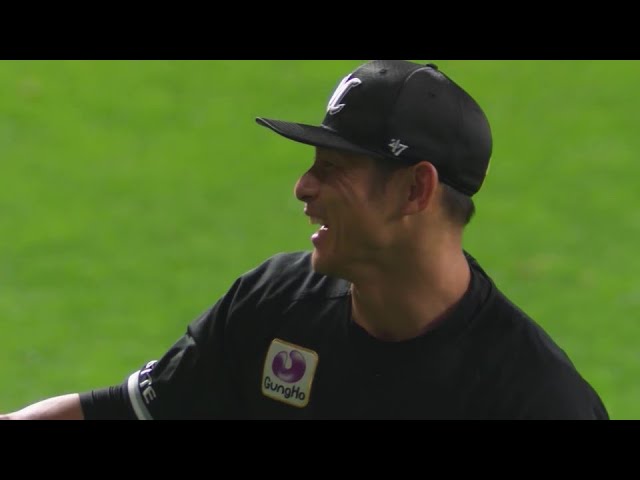 【6回裏】マリーンズ・荻野貴司 左中間への強い打球を飛び込んでキャッチするファインプレー!!  2024年7月4日 北海道日本ハムファイターズ 対 千葉ロッテマリーンズ