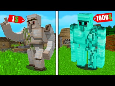 1$ GOLEM VS 1000$ GOLEM! 😱 - Minecraft