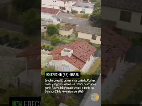 🇧🇷🌩 Erechim (RS) – BRASIL Destrucción por granizo #erechim #brasil #granizo #riograndedosul