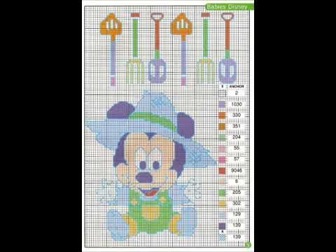 Ponto Cruz Minie e Mickey- gráficos grátis para imprimir