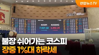 불장 쉬어가는 코스피…장중 1%대 하락세 / 연합뉴스TV (YonhapnewsTV)