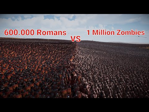 1 Million Zombies VS 600.000 Romans Army | Ultimate Epic Battle Simulator 2 | UEBS 2