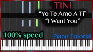Tini &amp; Jorge Blanco - &quot;Yo Te Amo A Ti&quot; &quot;I Want You&quot; Piano Tutorial Cover