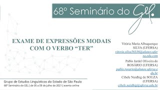 ANÁLISE DE EXPRESSÕES MODAIS COM O VERBO TER NO PORTUGUÊS