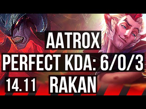 AATROX vs RAKAN (TOP) | 6/0/3, Rank 7 Aatrox, Dominating | JP Grandmaster | 14.11
