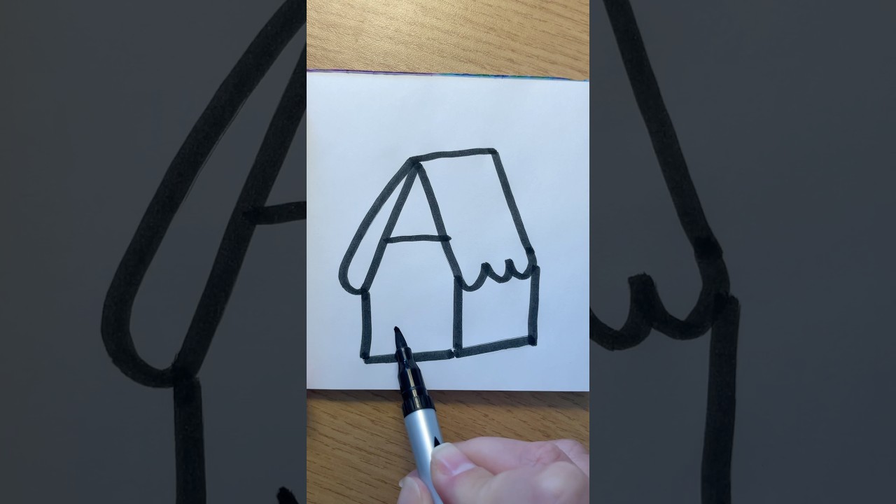 How to draw a house from letter A | Step by step🏠
