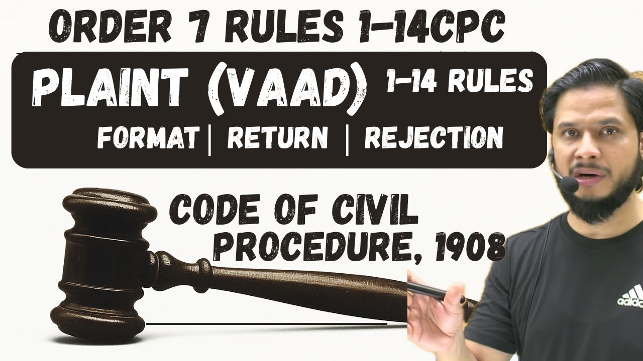 Order 7 CPC Plaint Rules 1-14 || Return of plaint || Rejection of Plaint ||  Format of Plaint