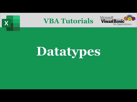 VBA Variable datatypes | Excel VBA Tutorials | Part-10
