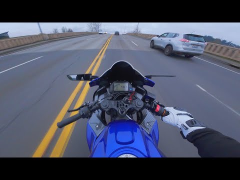 Winter ride on my 2024 Yamaha R3