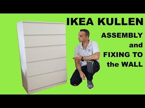IKEA KULLEN Chest of 5 drawers Assembly and fixing Ikea KULLEN Dresser to the wall