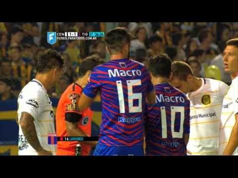 Expulsión de Larrondo. Central 1 - Tigre 1. Fecha 2. Primera División 2015. FPT.