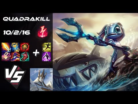 MID Fizz vs Galio [QUADRAKILL] - NA Grandmaster Patch 25.S2.2