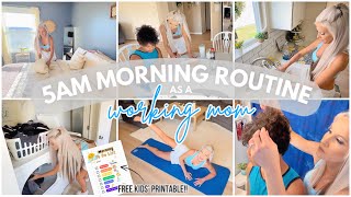 5AM SUMMER ROUTINE AS A WORKING MOM | PRODUCTIVE MOM MOTIVATION! 💪🏻 + KIDS CHECKLIST PRINTABLE!