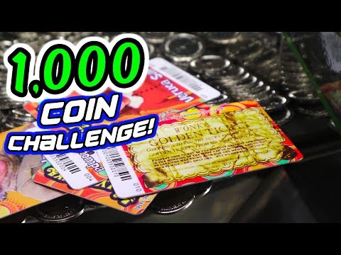 Played 1,000 Coins in a Coin Pusher! - - Willy Wonka Challenge with Golden Ticket Win! | Arcade Matt