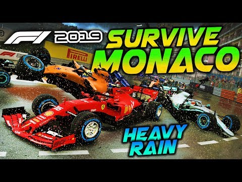 SURVIVE MONACO IN HEAVY RAIN - F1 2019 Extreme Damage Game Mod